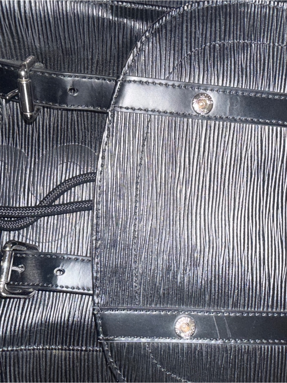 Supreme Black Textured Leather Backpack with Front Pockets - Picture 5 of 7